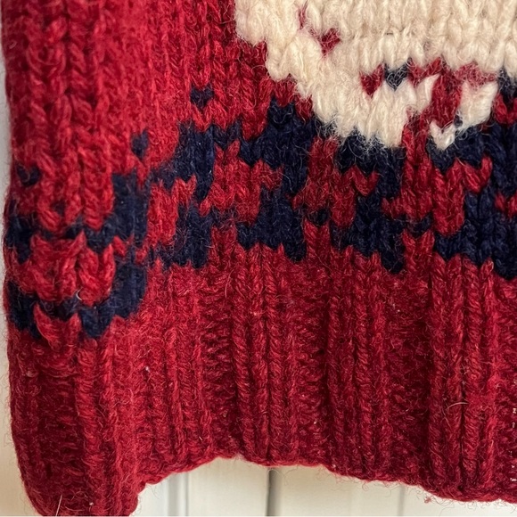 Woolrich 100% Wool Vintage Sweater Dog- Puppy Boot Size Medium- 2 sided design - Picture 7 of 17